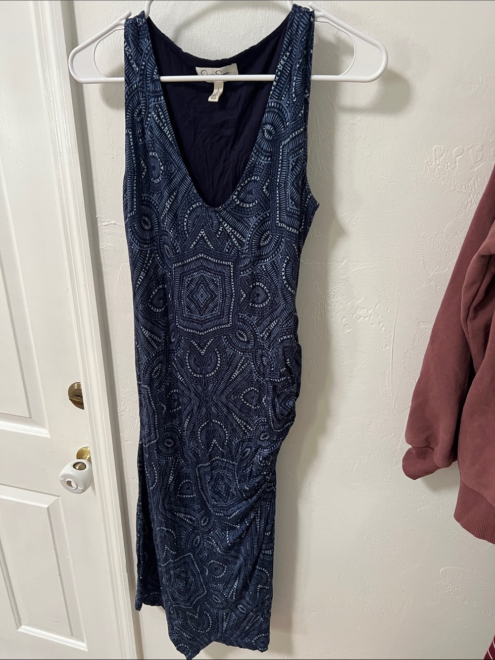Sleeveless Navy Patterned Maxi Dress by Jessica Simpson Maternity
